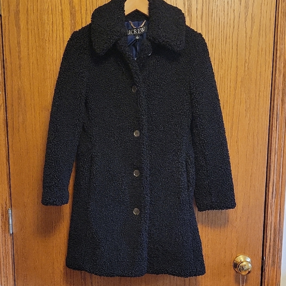 J. Crew Women's Black Teddy Jacket XS NWT